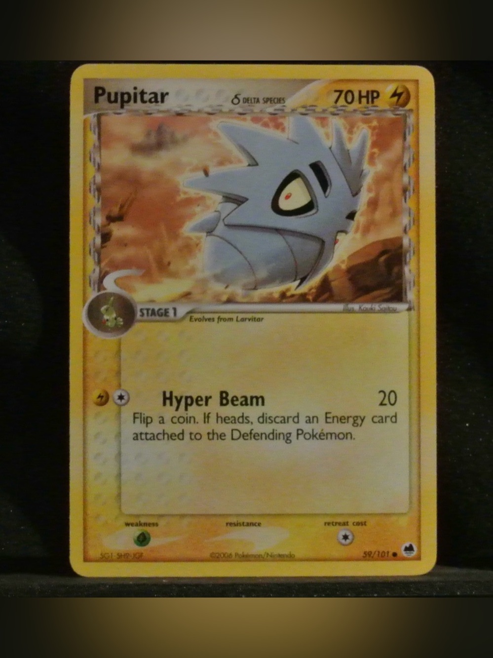Pokémon Delta Species Pupitar Trading Card - vintage collectible